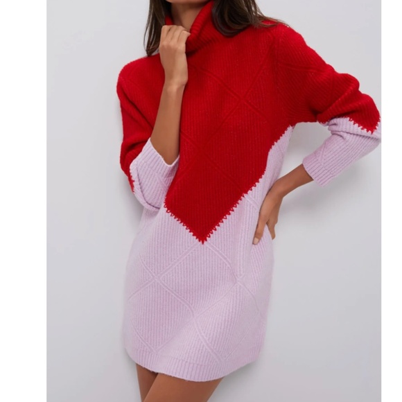 Red & Pink Diamond Demi Sweater Dress RED & PINK DIAMOND DEMI SWEATER DRESS - Picture 1 of 4